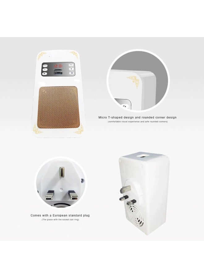 AZTECO Wireless Bluetooth Quran Speaker with LED Light, Remote & App Control – MP3 Holy Quran Player with Multi-Language Translation, USB & 8GB Memory - Image 3